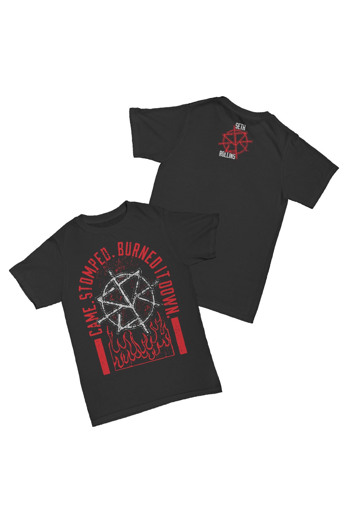 Seth Rollins - Came Stomped, Burned it Down Baskılı Pamuk T-shirt