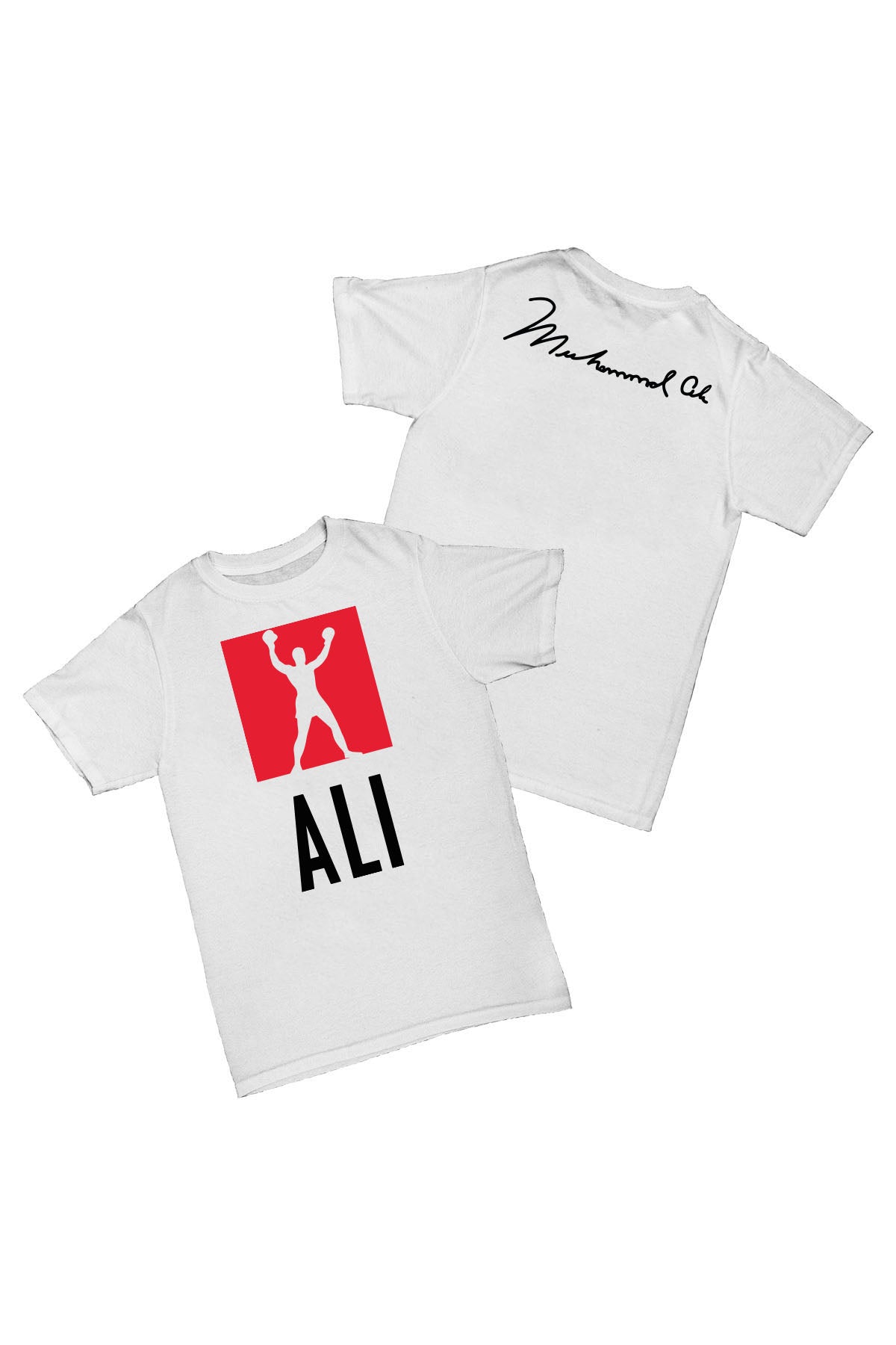 Muhammed Ali - Beyaz Baskılı Pamuk T- shirt