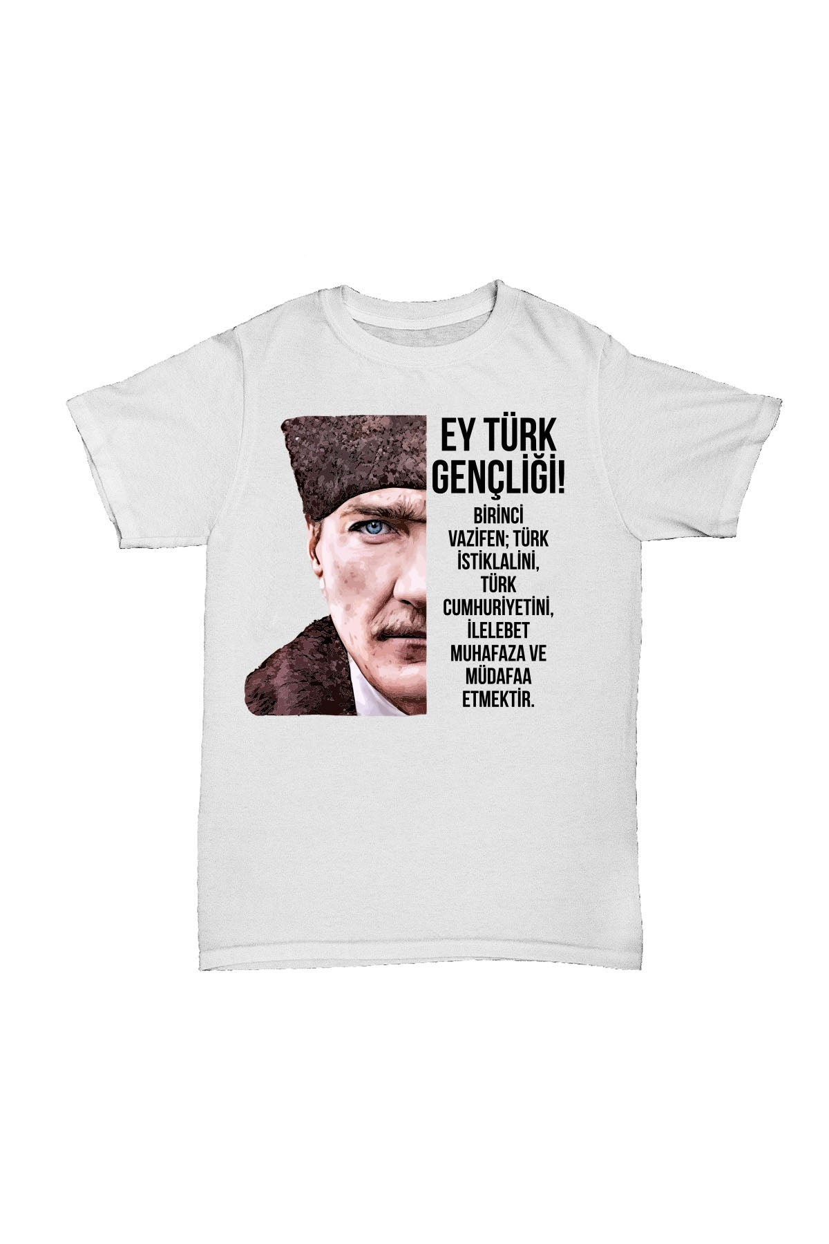 Mustafa Kemal Atatürk - Gençliğe Hitabe Baskılı Pamuk T-shirt
