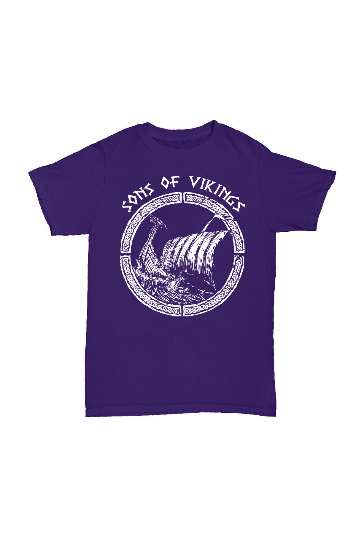 Son Of Vikings - Mor Baskılı Pamuk T-shirt