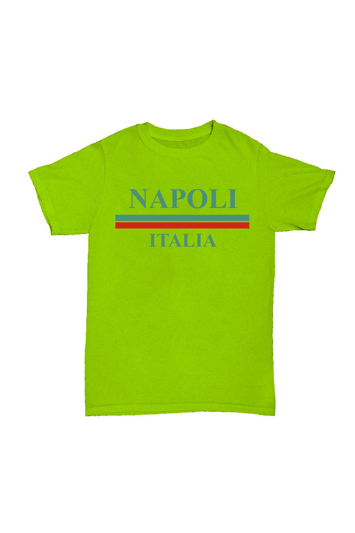 Napoli Italia - Neon Yeşil Baskılı Pamuk T-shirt