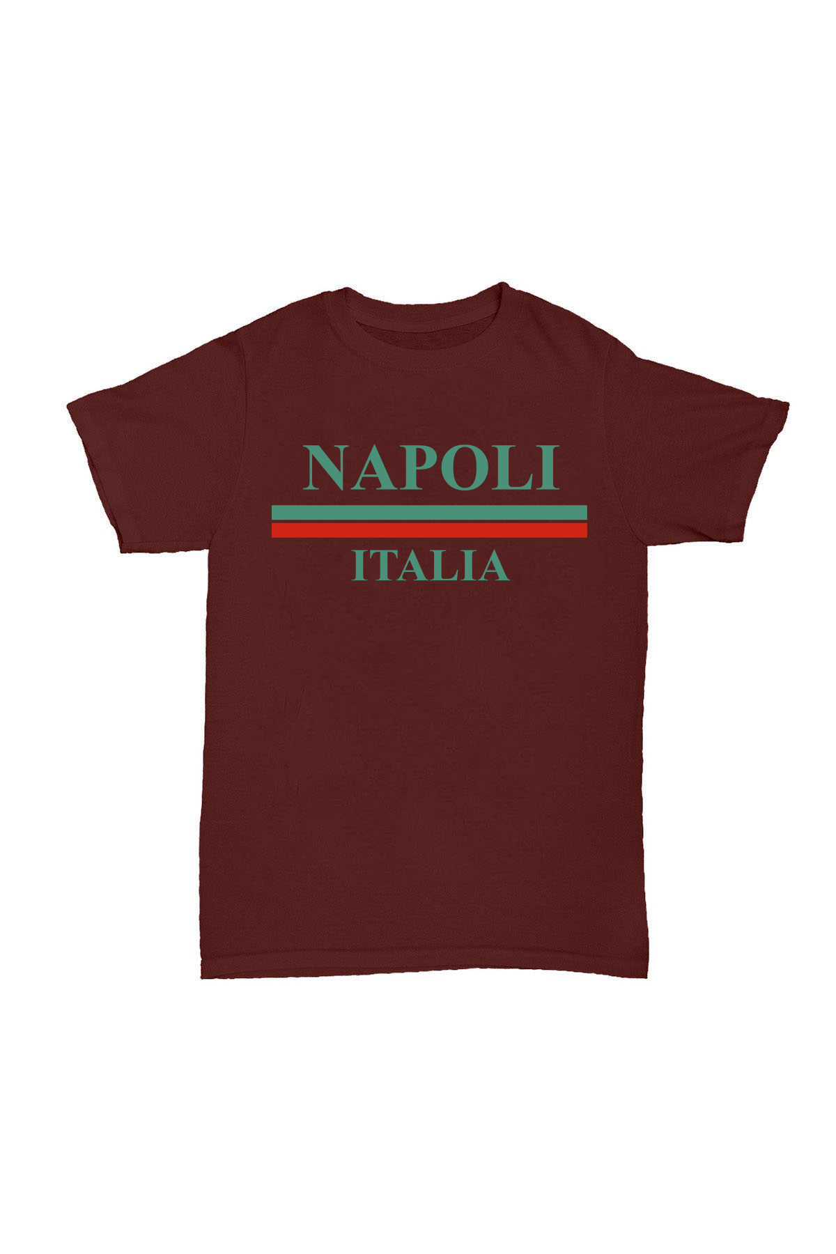 Napoli Italia - Bordo Baskılı Pamuk T-shirt