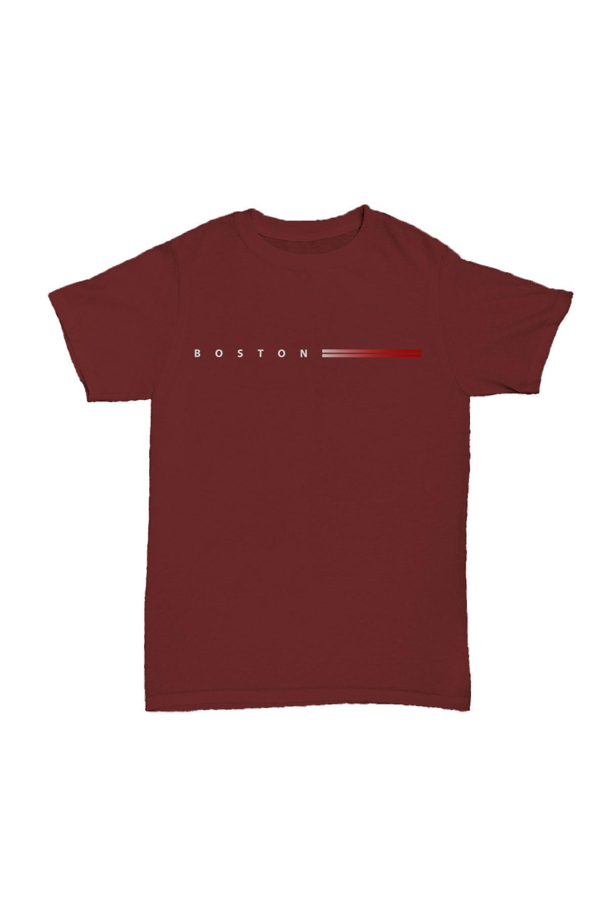 Boston - Bordo Baskılı Pamuk T-shirt