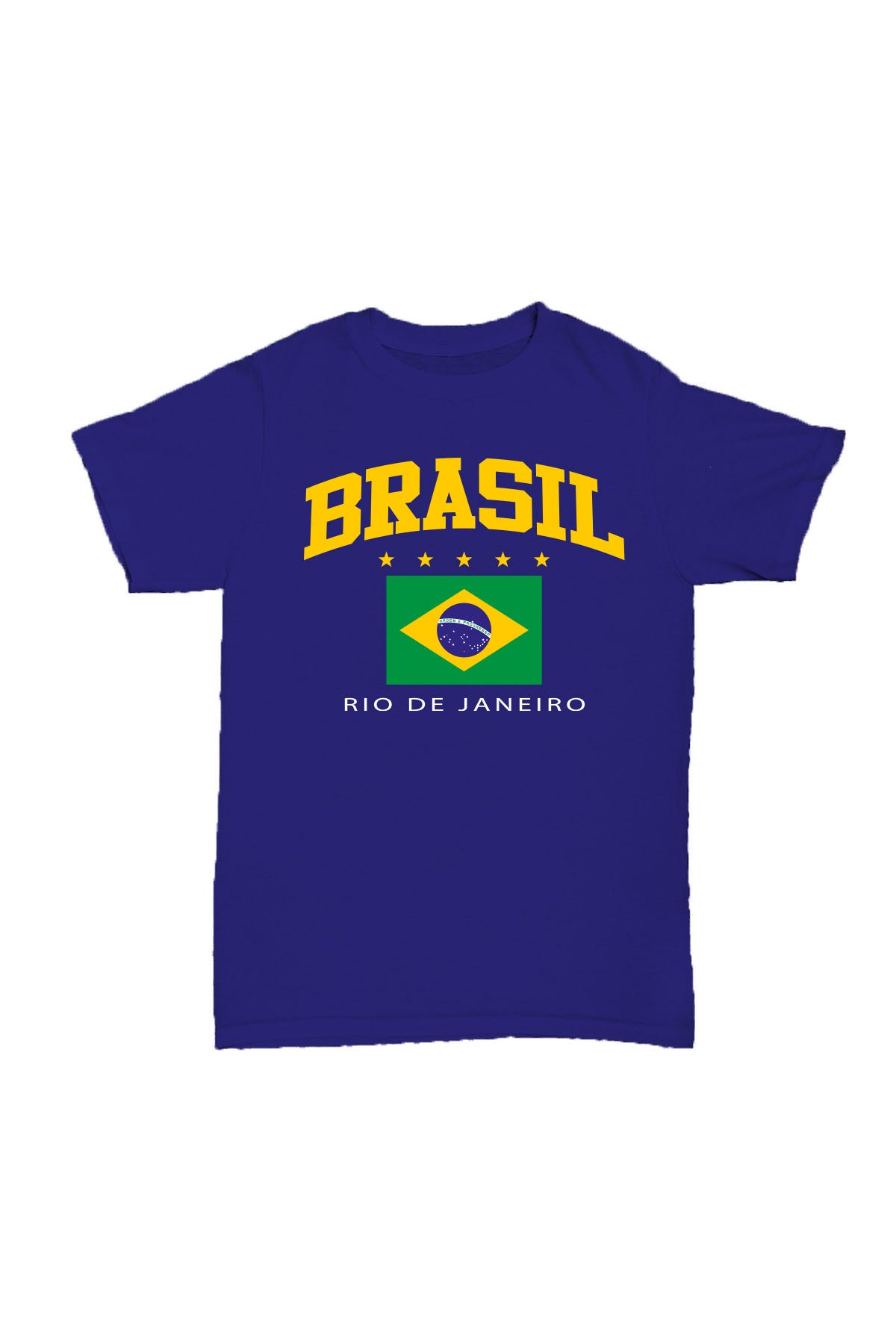 Brasil Mavi - Baskılı Pamuk T-shirt