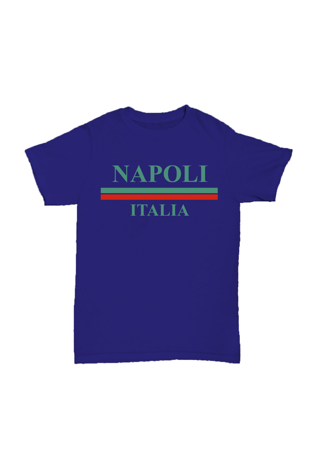 Napoli Italia - Saks Mavisi Baskılı Pamuk T-shirt