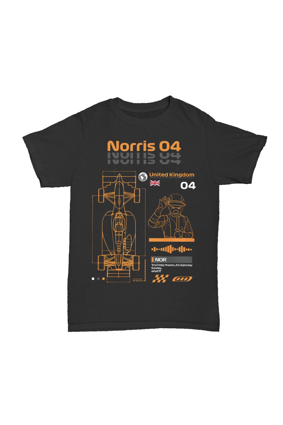 Lando Norris - 04 Baskılı Pamuk T-shirt