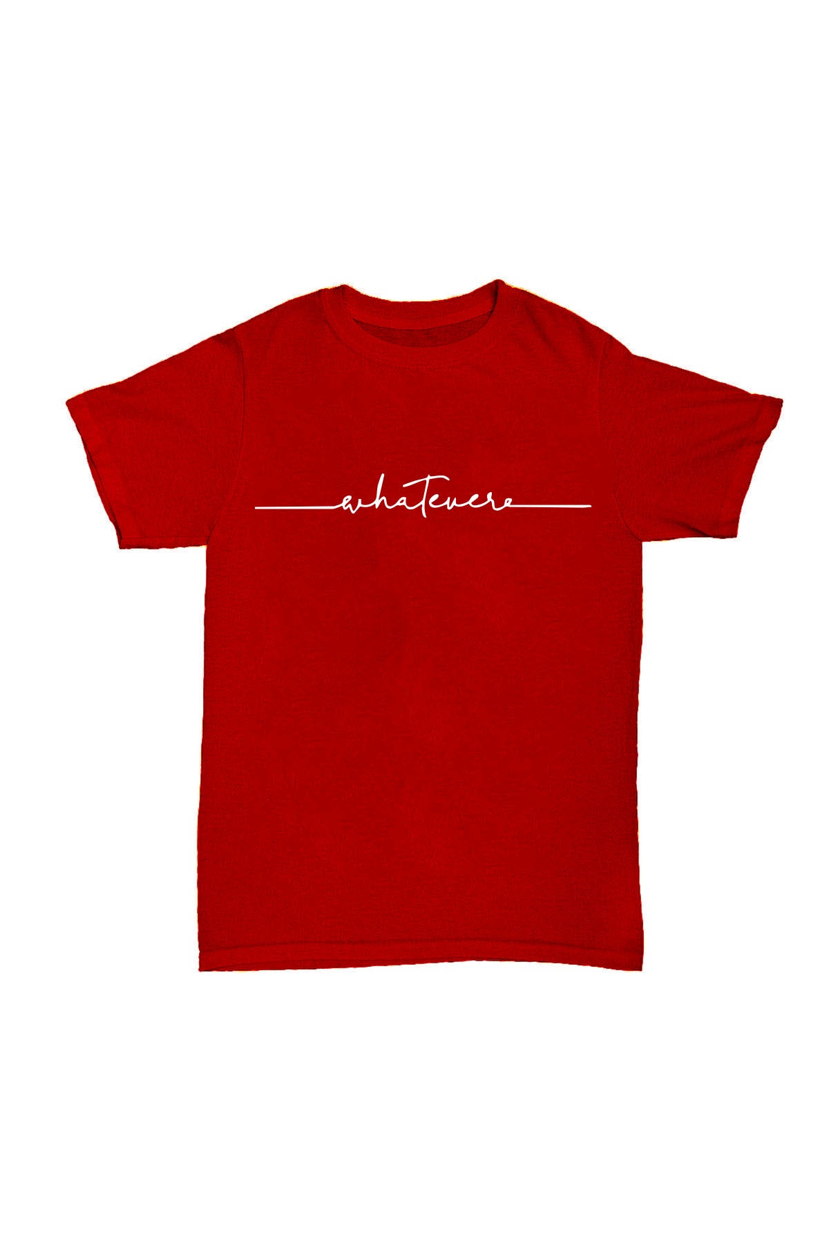 Whatever Kırmızı Baskılı Pamuk T-shirt