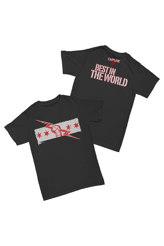 Cm Punk - Best in the World [Black] Baskılı Pamuk T-shirt