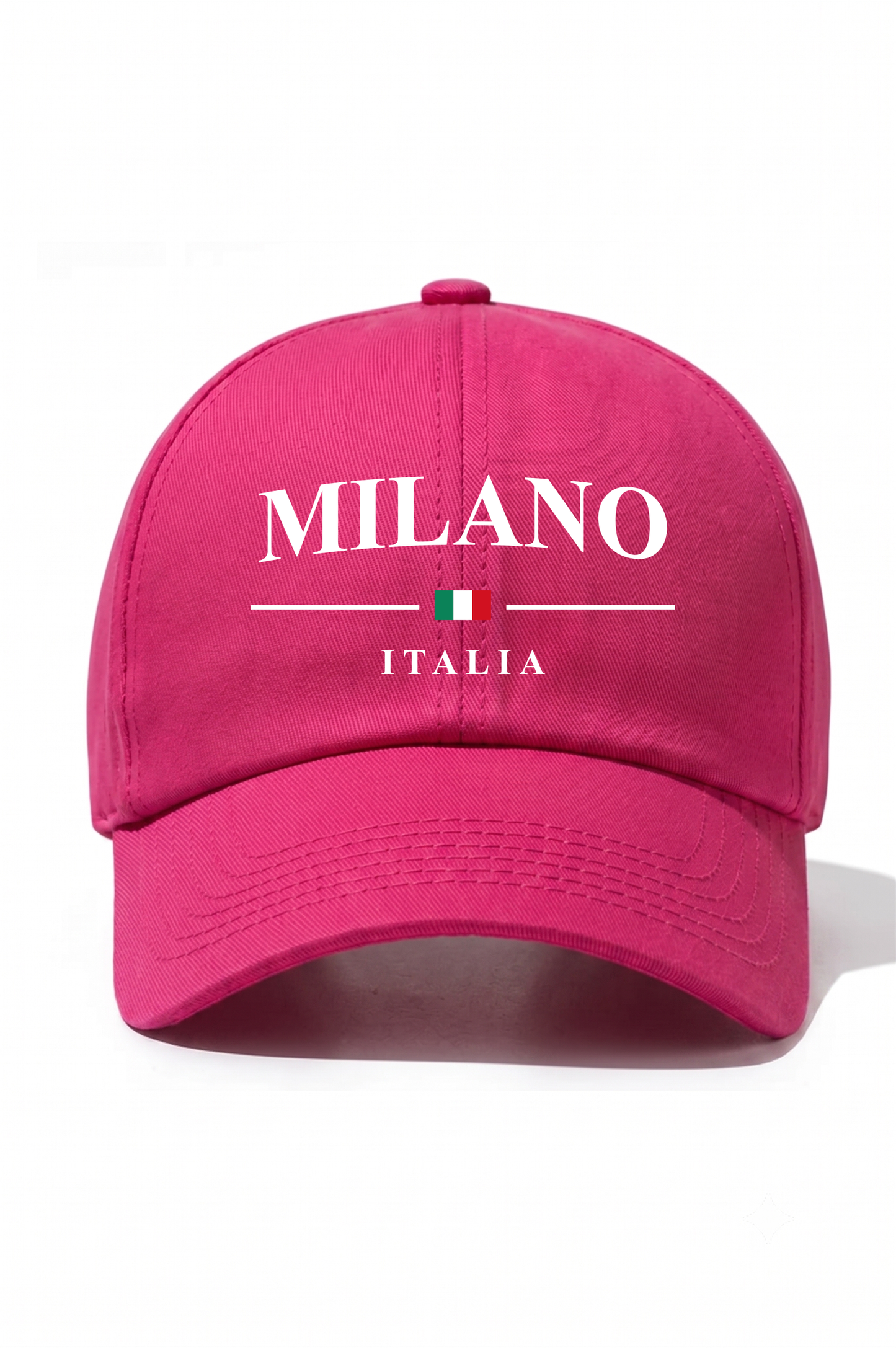 Milano Baskılı Pamuk Şapka - Fuşya