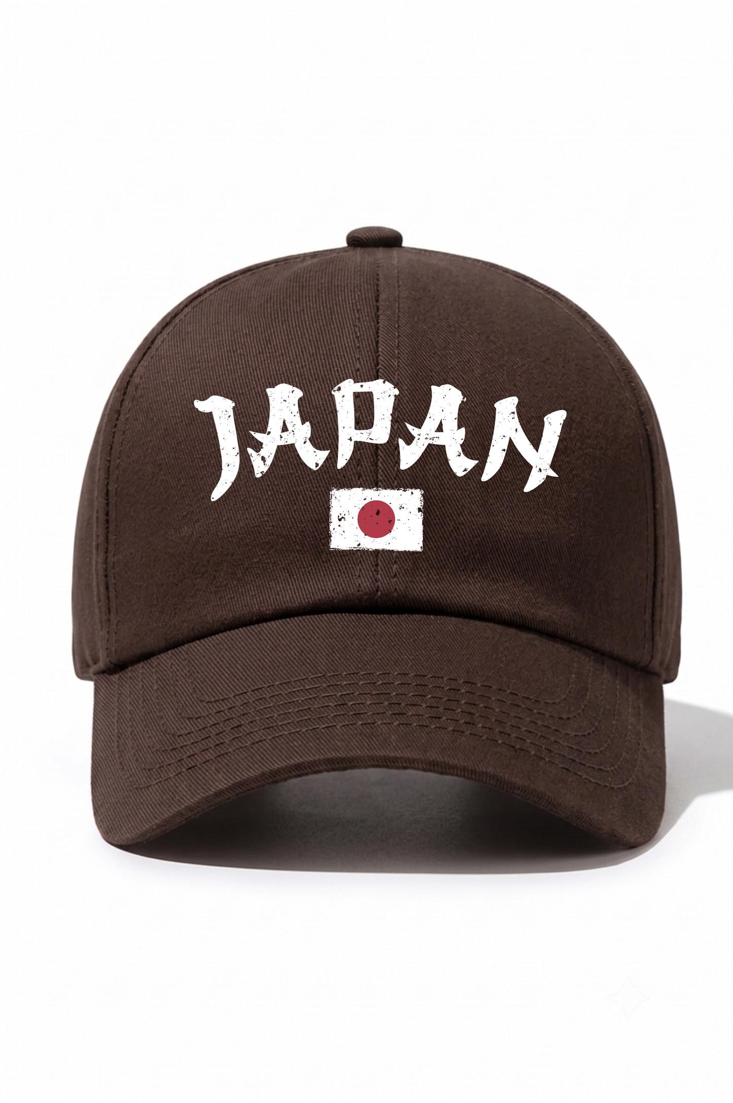 Japan Baskılı Pamuk Şapka - Kahverengi