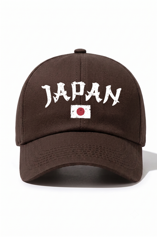 Japan Baskılı Pamuk Şapka - Kahverengi