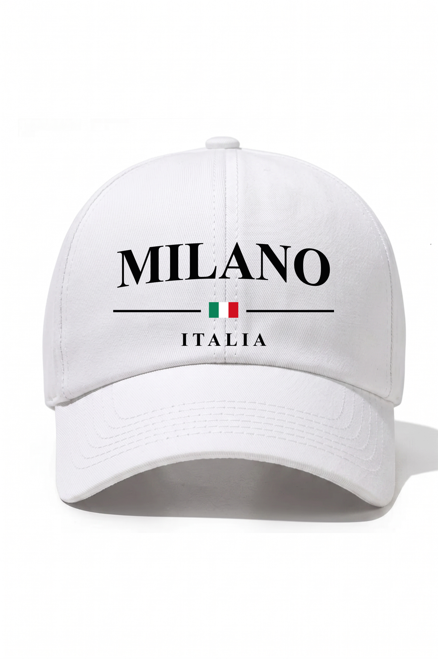 Milano Baskılı Pamuk Şapka - Beyaz