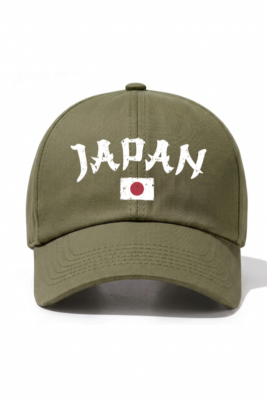 Japan Baskılı Pamuk Şapka - Haki