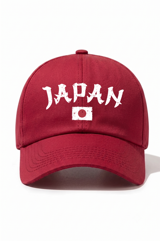 Japan Baskılı Pamuk Şapka - Kırmızı