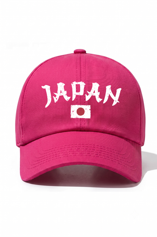 Japan Baskılı Pamuk Şapka - Fuşya