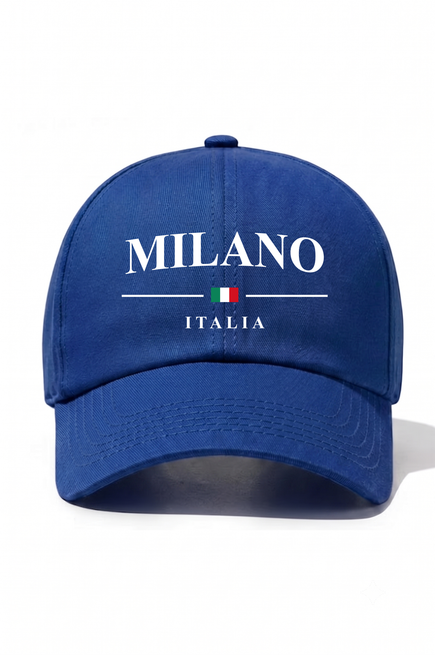 Milano Baskılı Pamuk Şapka - Saks Mavi