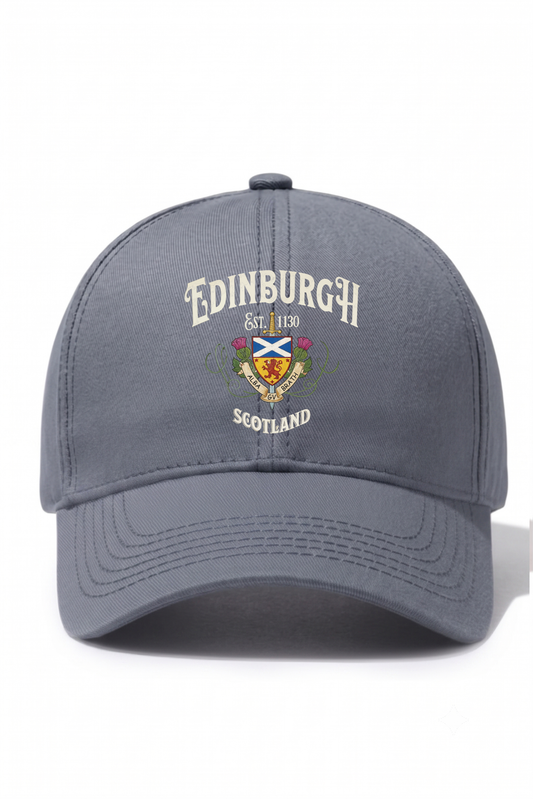 Edinburgh Scotland Baskılı Pamuk Şapka - Gri