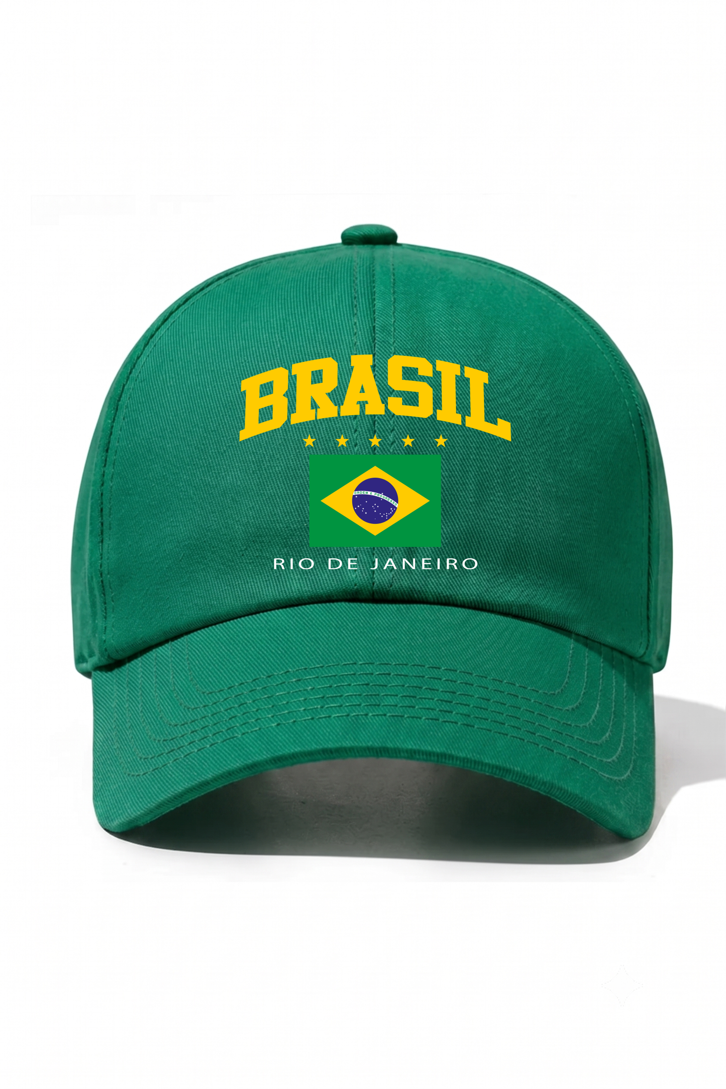 Brasil Baskılı Pamuk Şapka - Yeşil