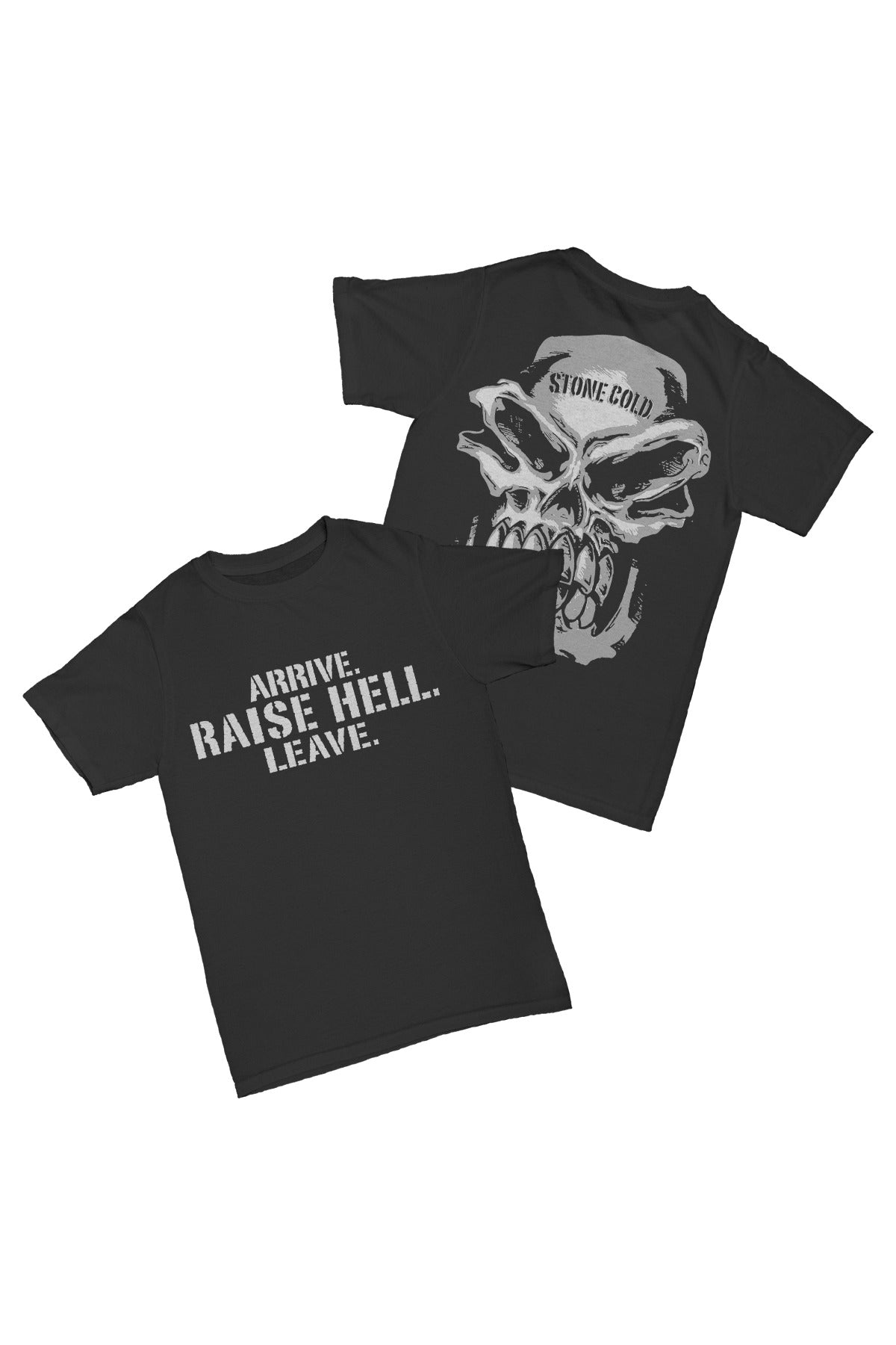 Stone Cold' Steve Austin - Arrive, Raise Hell, Leave Baskılı Pamuk T-shirt