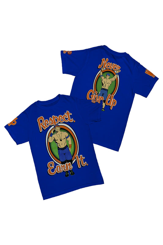 John Cena - Respect. Earn It [Mavi] Baskılı Pamuk T-shirt