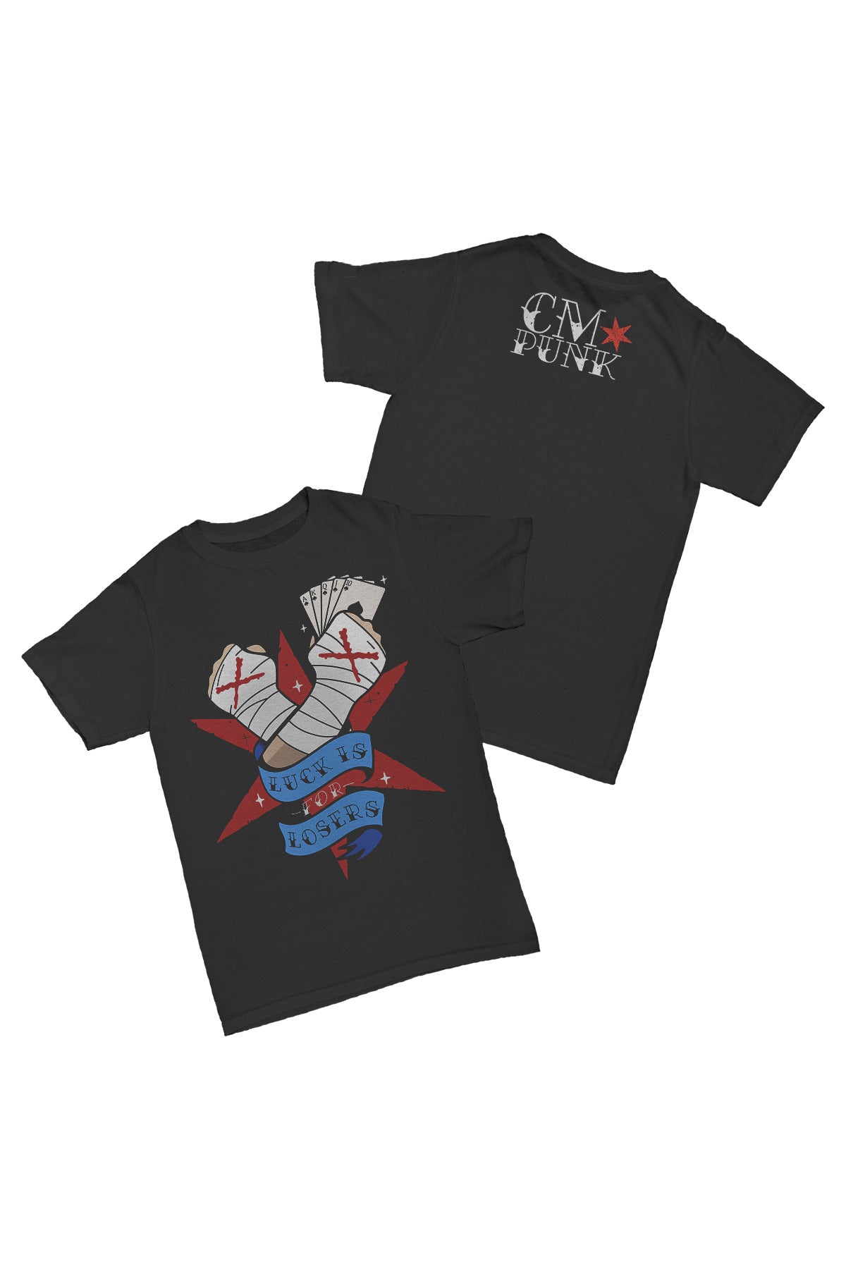 Cm Punk - Luck is for Losers Vegas Baskılı Pamuk T-shirt