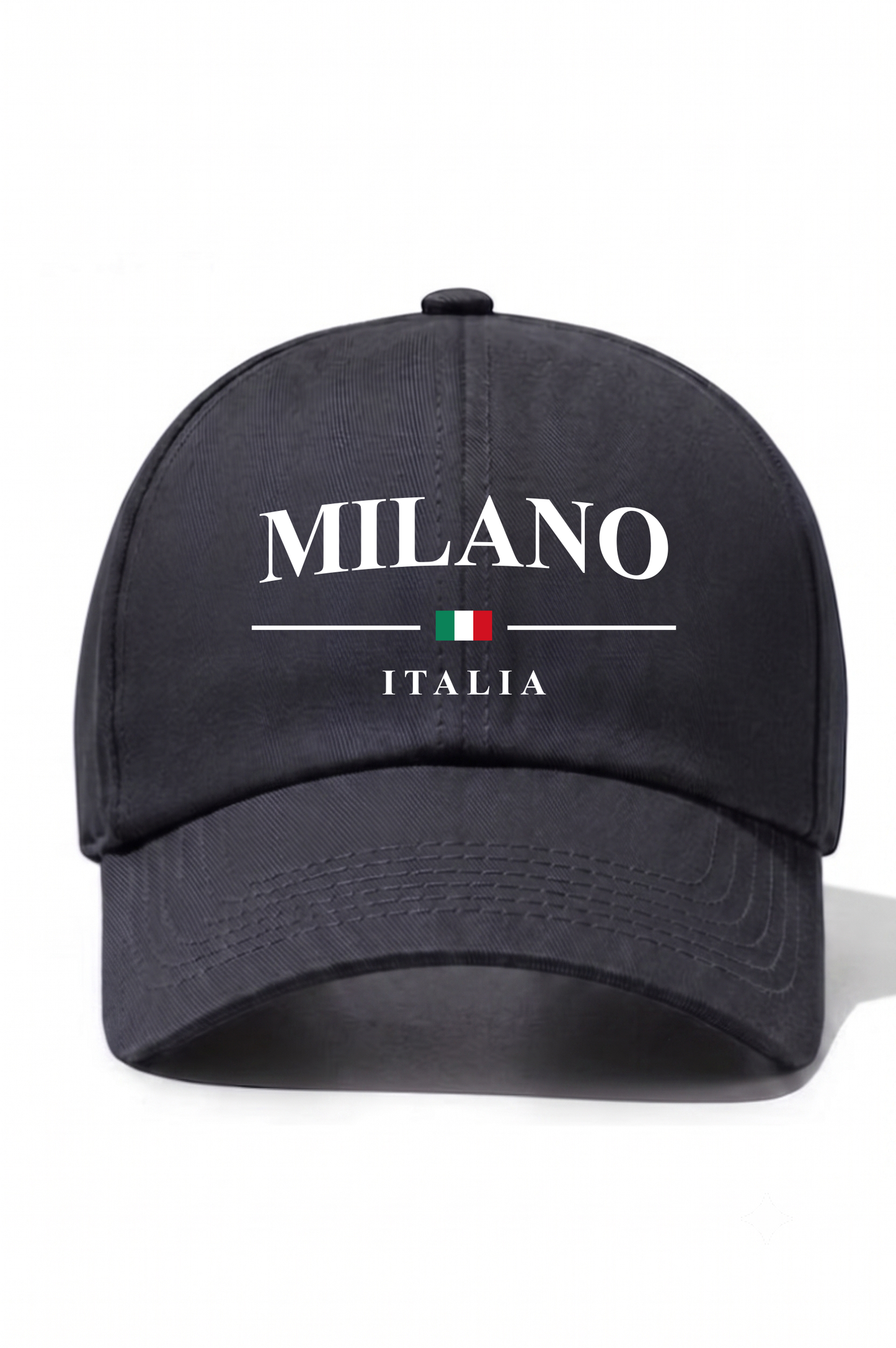 Milano Baskılı Pamuk Şapka - Füme