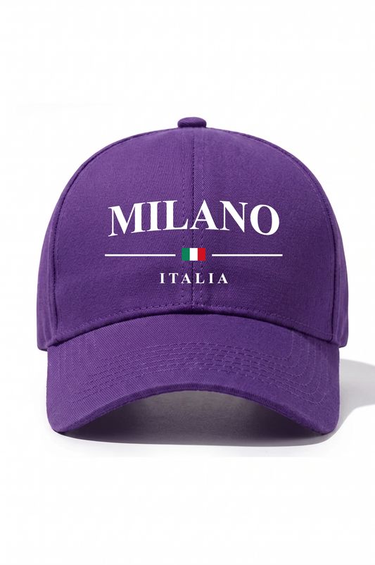 Milano Baskılı Pamuk Şapka - Mor