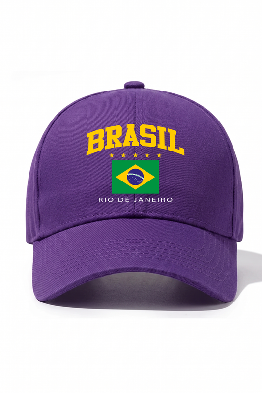 Brasil Baskılı Pamuk Şapka - Mor