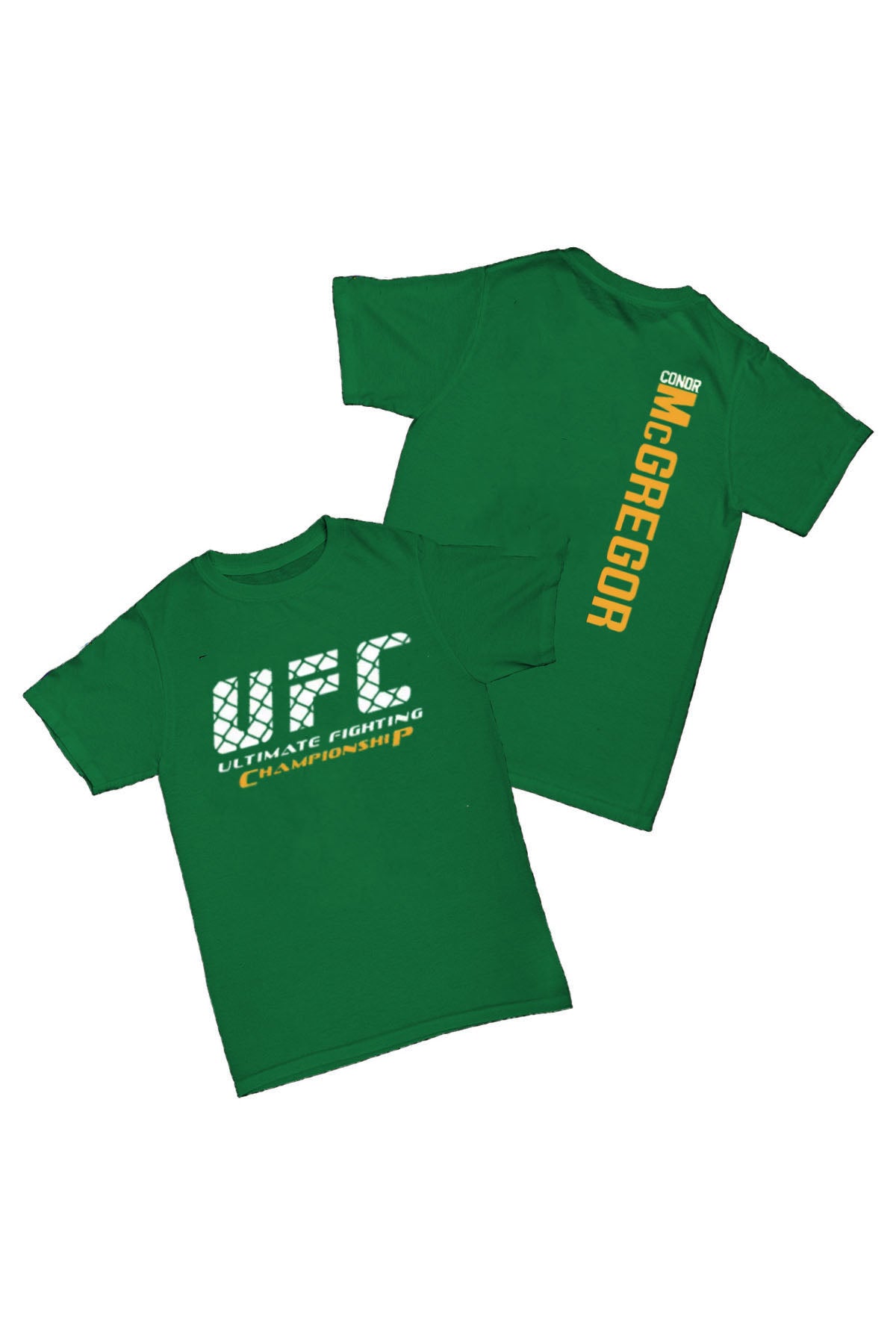 Conor Mcgregor - Yeşil UFC Baskılı Pamuk T-shirt