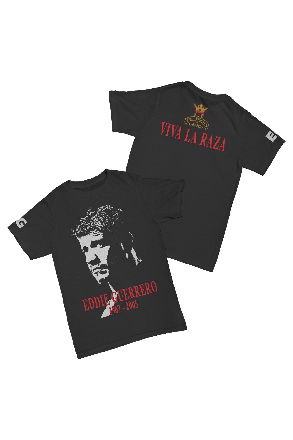 Eddie Guerrero Long Live the Race Baskılı Pamuk T-shirt