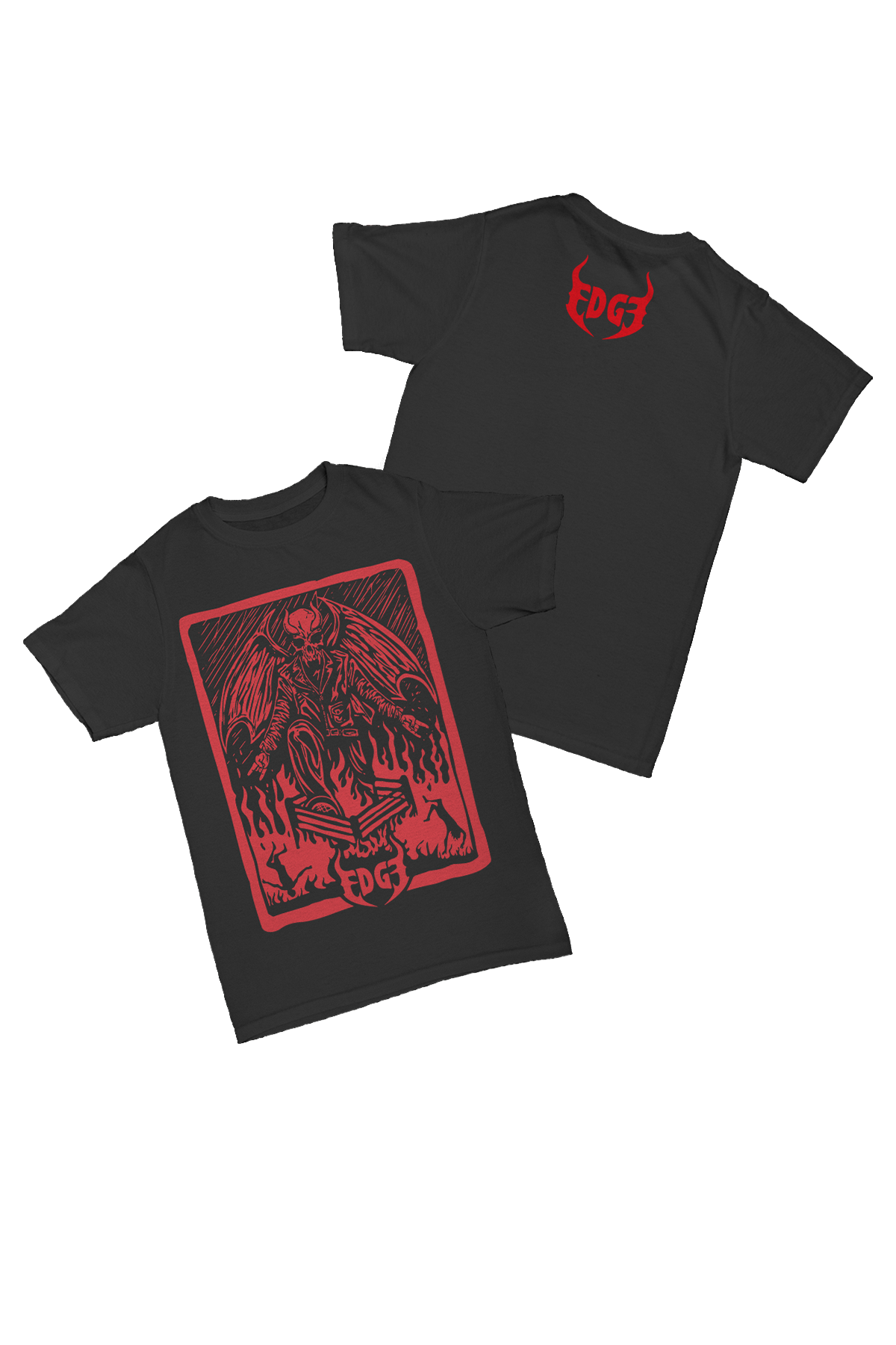 Edge - Tarot Card Baskılı Pamuk T-shirt