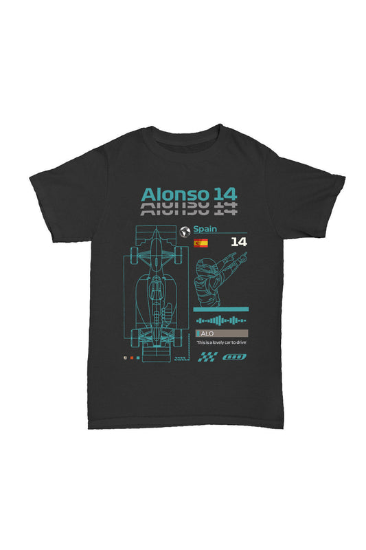 Fernando Alonso - 14 Baskılı Pamuk T-shirt