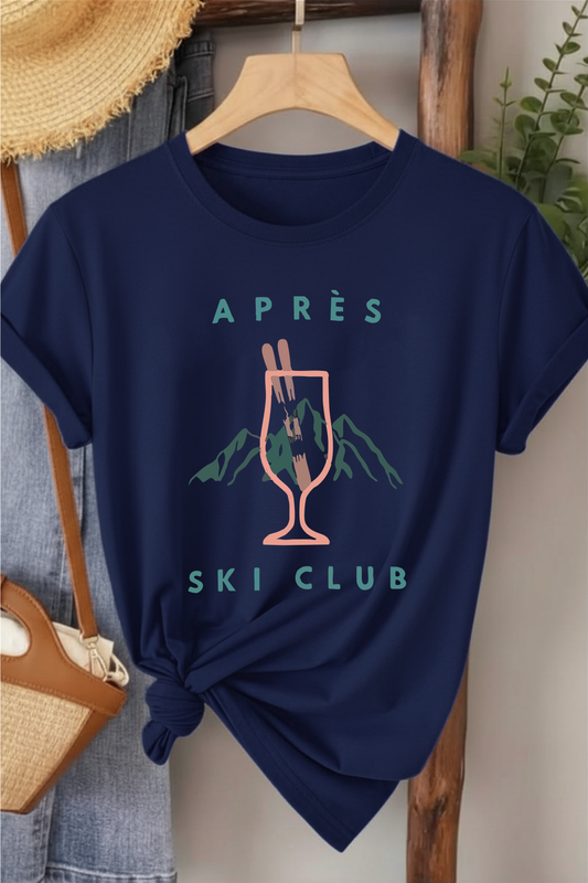 Apres Ski Club - Lacivert Baskılı Pamuk T-shirt