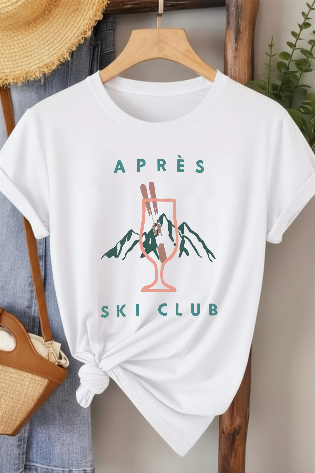 Apres Ski Club - Beyaz Baskılı Pamuk T-shirt