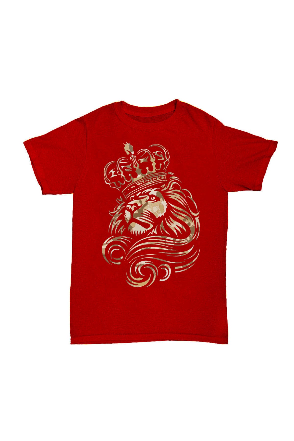 Aslan Taç - Kırmızı Baskılı Pamuk T-shirt