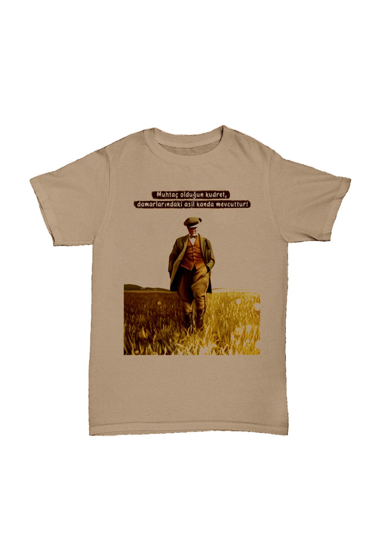 Mustafa Kemal Atatürk - Gençliğe Hitabe Özel Tasarım Baskılı Pamuk T-shirt