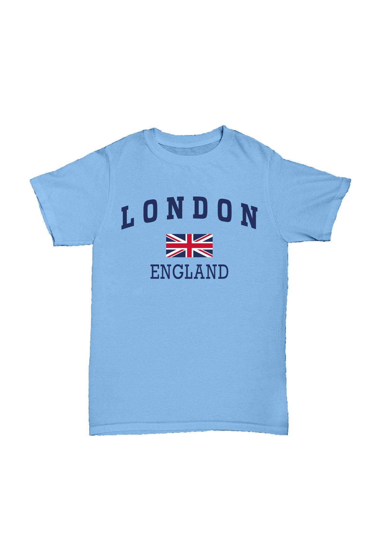 London England - Mavi Baskılı Pamuk T-shirt
