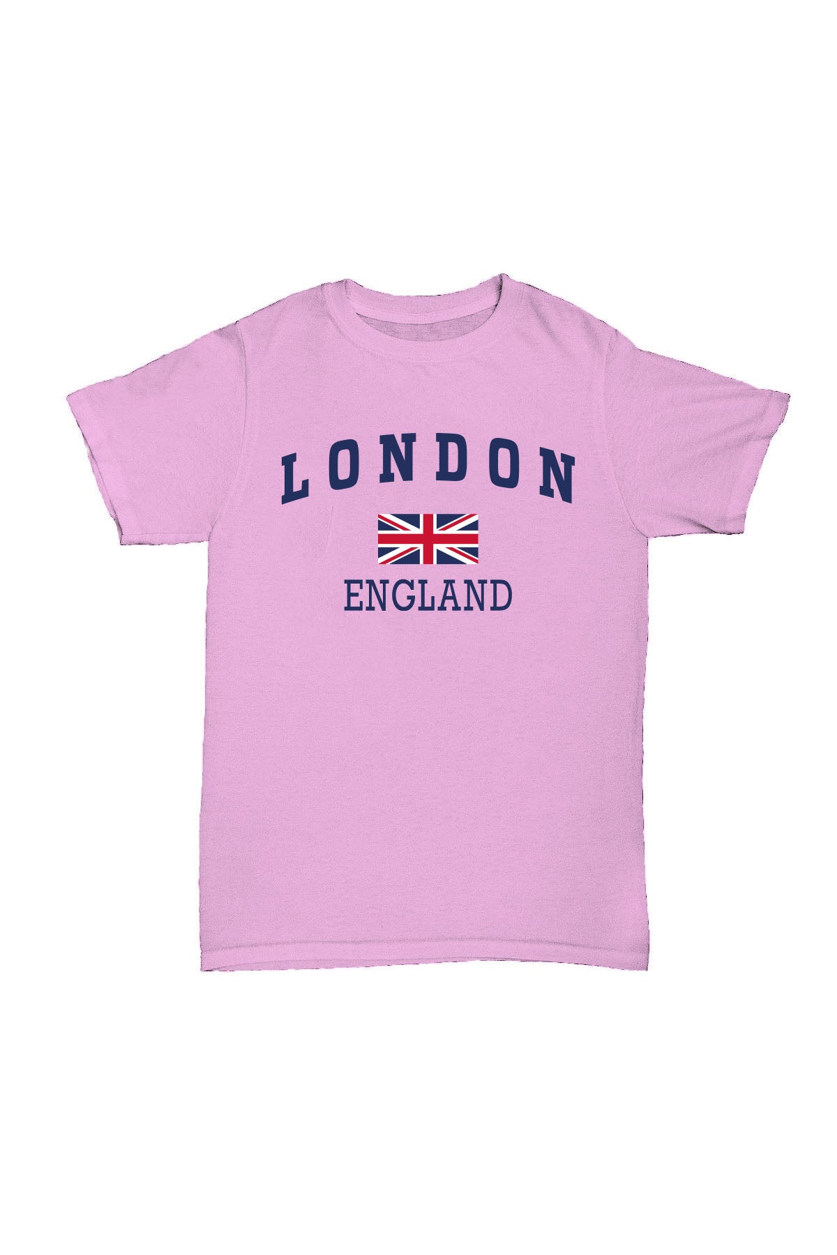 London England - Pembe Baskılı Pamuk T-shirt