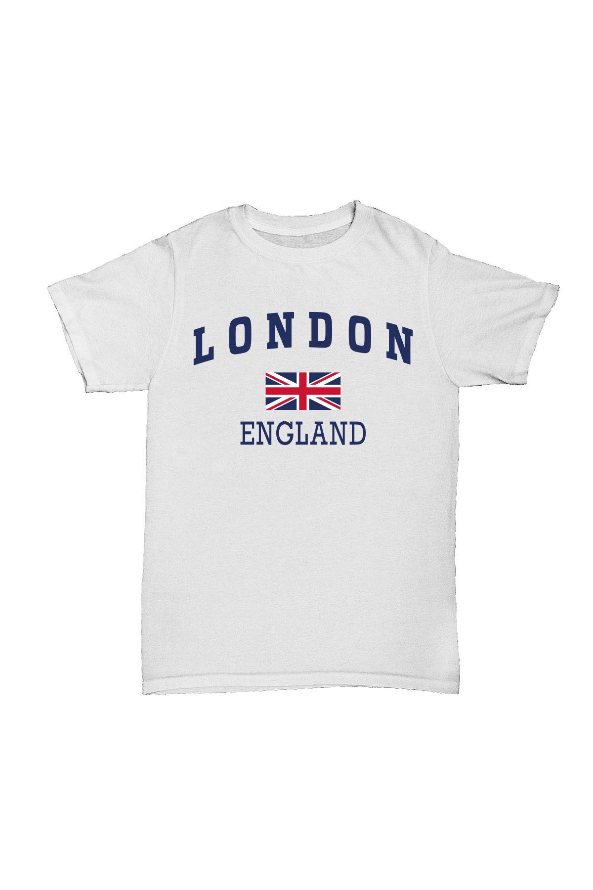 London England - Beyaz Baskılı Pamuk T-shirt