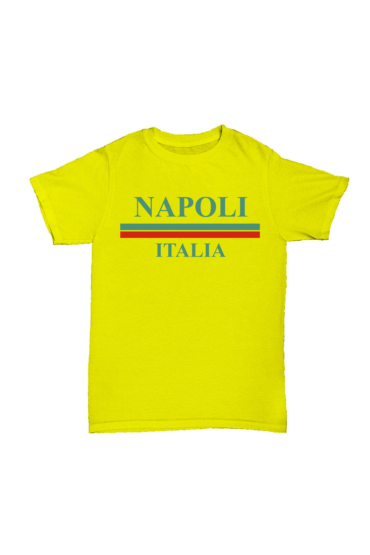 Napoli Italia - Sarı Baskılı Pamuk T-shirt