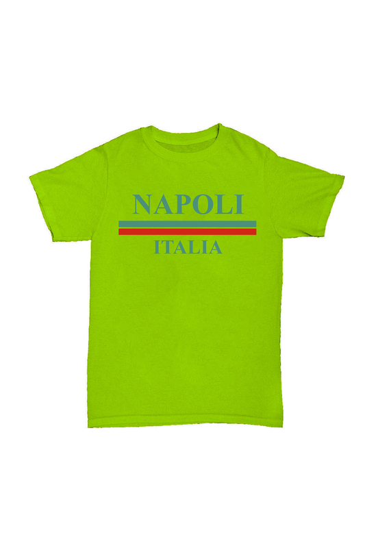 Napoli Italia - Neon Yeşil Baskılı Pamuk T-shirt