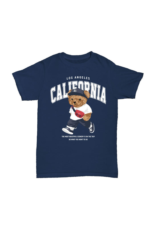 California Bear - Lacivert Baskılı Pamuk T-shirt