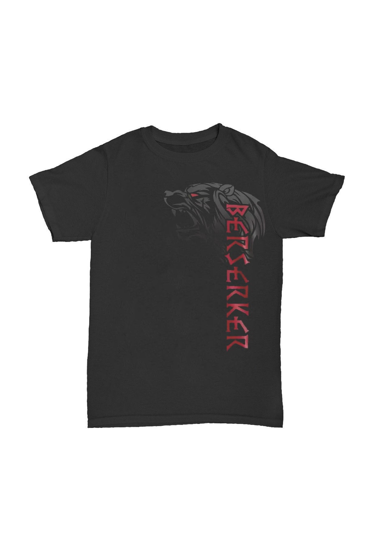 Berserker - Kırmızı Baskılı Pamuk T-shirt