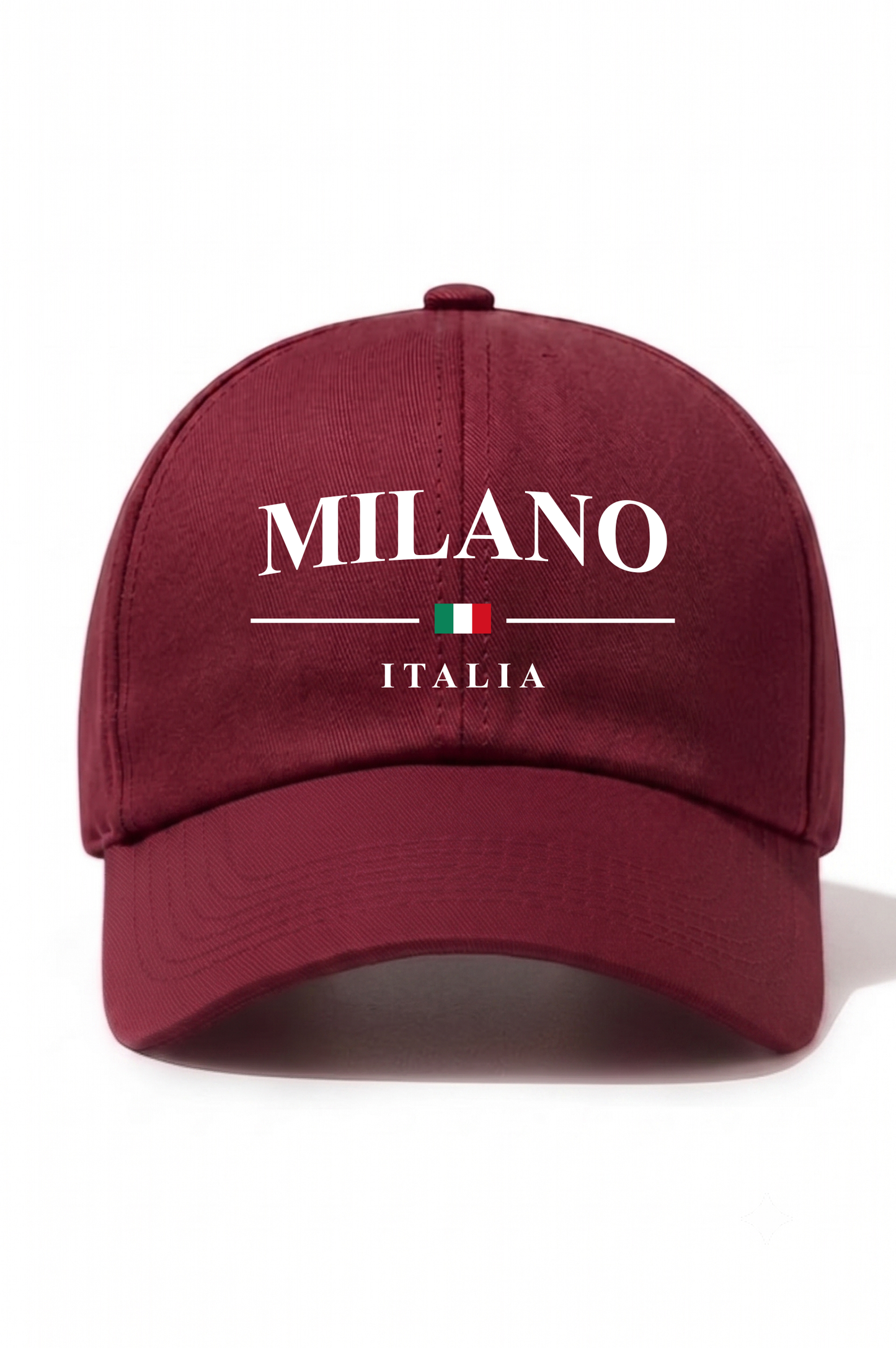 Milano Baskılı Pamuk Şapka - Bordo