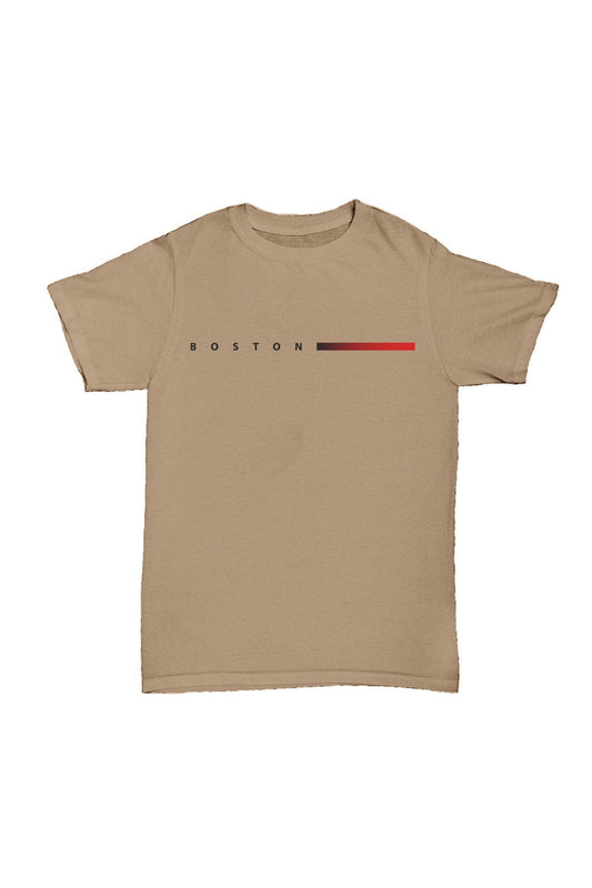 Boston - Bej Baskılı Pamuk T-shirt