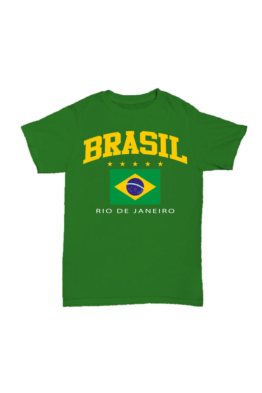 Brasil Yeşil - Baskılı Pamuk T-shirt
