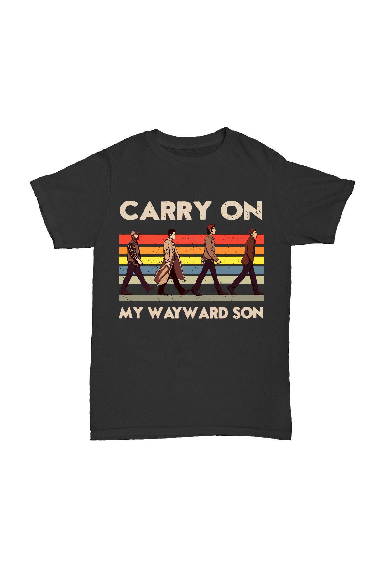 Supernatural - Carry On My Wayward Son Baskılı Pamuk T-shirt