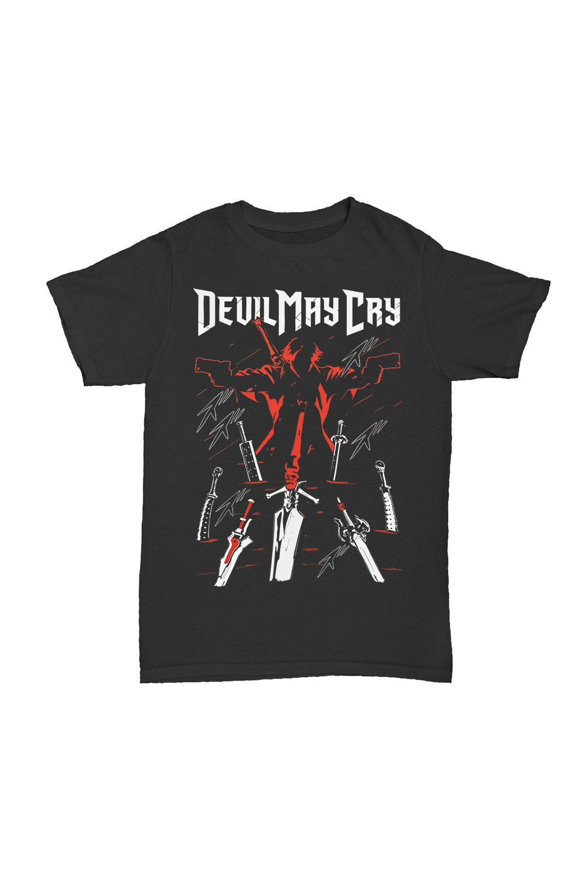 Devil May Cry - Dante Items Baskılı Pamuk T-shirt