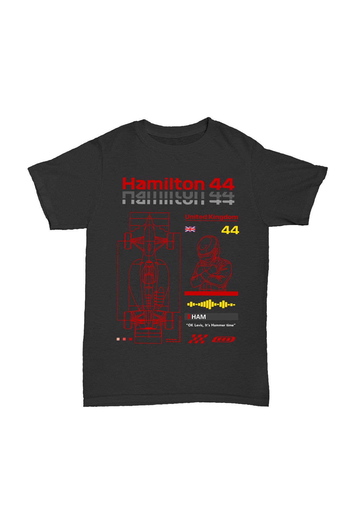 Lewis Hamilton - 44 Kırmızı Pamuk T-shirt