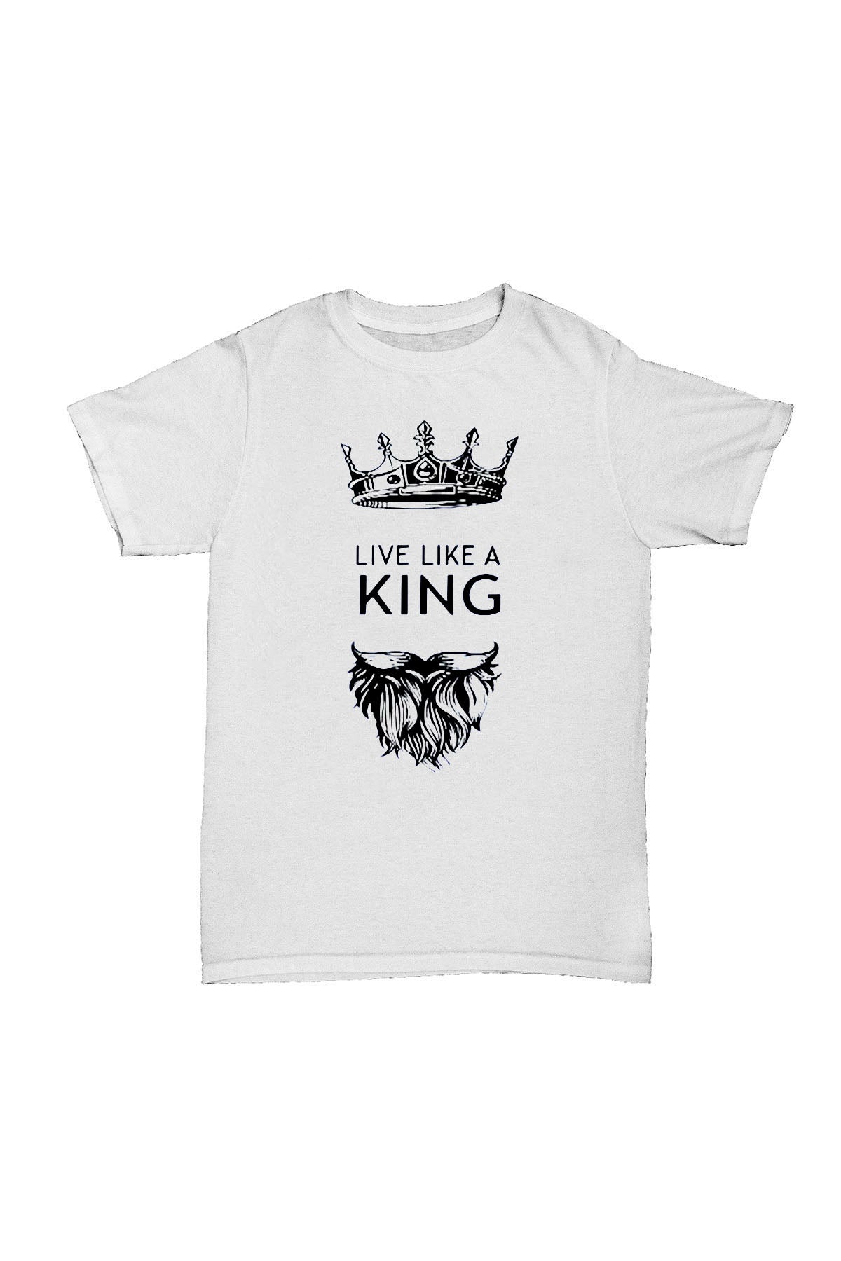 Live Like a King Baskılı Pamuk T-shirt